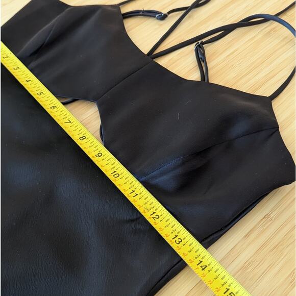 Banana Republic Black Satin Cut-Out Sleeveless Strappy Midi Maxi Dress, size 0 - Picture 6 of 9